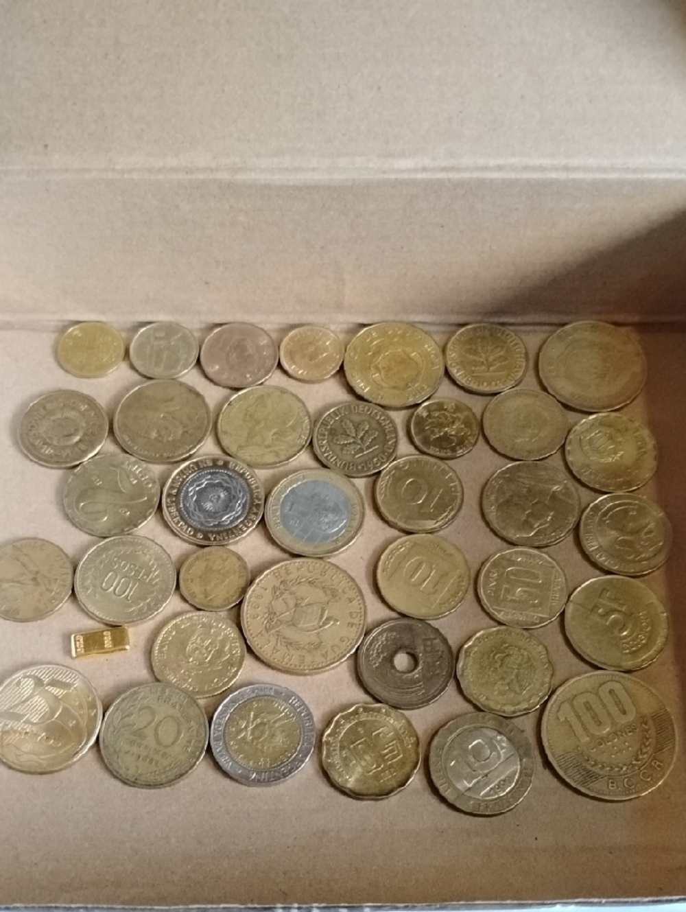 Mixed Foreign Coin Lot - Assorted Metallic Tones